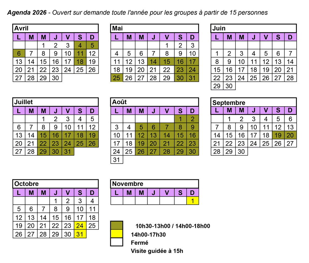 Calendrier 2026