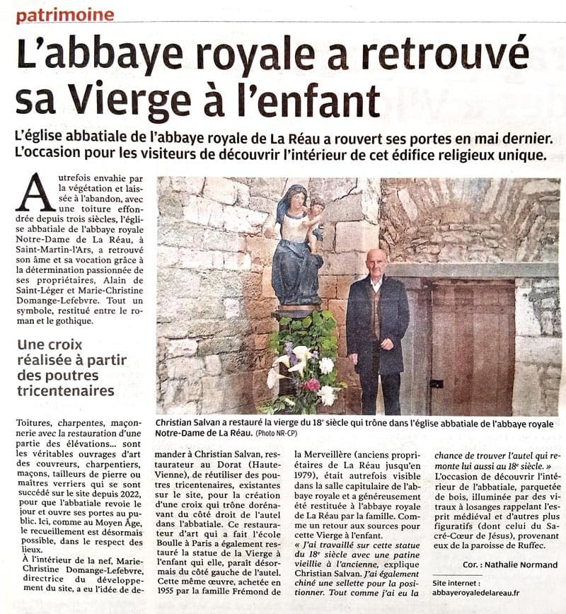 Vierge à l'enfant de l'Abbaye Royale de la Réau